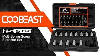 Coobeast 15Pcs Screw Extractor Set Easy Out Bolt Extractor Kit with Bottom 38Inch Drive [upl. by Dnomde]