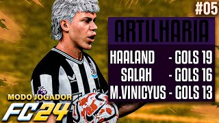 PERSEGUINDO HAALAND NA ARTILHARIA  MODO CARREIRA JOGADOR EA FC 24 TEMP 02 EP 05 PC [upl. by Heddie]