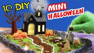 10 DIY MINIATURE HALLOWEEN  HAUNTED HOUSE  ZEN GARDEN  aPasos Crafts DIY [upl. by Kciredohr]