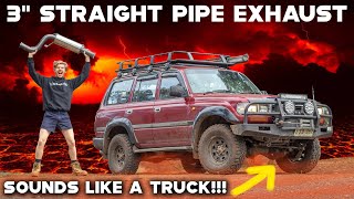 MY 4WD SOUNDS LIKE A TRUCK 3 INCH STRAIGHT PIPED 1HDT LANDCRUISER  best sounding 4wd [upl. by Eimrej416]