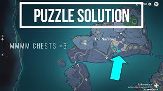 How to complete the puzzle to get 2 exquisite chests in The Narrows Enkanomiya  Genshin Impact [upl. by Lewert]