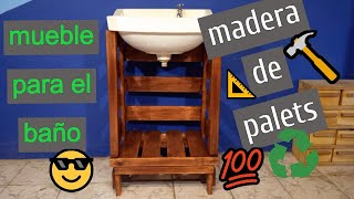 mueble para baño FACIL con palets y GRATIS 👈😎 [upl. by Romalda298]