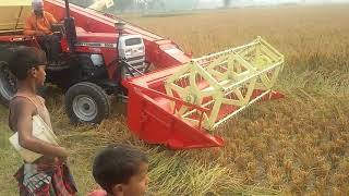 Mini Harvester Machine on MF 9500 58HP [upl. by Kirre]