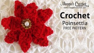 Poinsettia Free Crochet Pattern  Right Handed [upl. by Eseuqcaj]