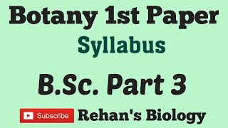 BScpart 3 Botany 1st Syllabus in hindi Rehans Biology [upl. by Anikas944]