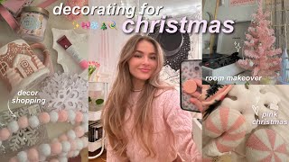 decorating my room for christmas ✨🍭❄️ decor shopping haul decorate wme amp updated room tour [upl. by Ern]