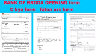 Bank of Baroda opening from ckyc from and fatca crs form kaise bhare bankofbaroda bank banking [upl. by Linden449]