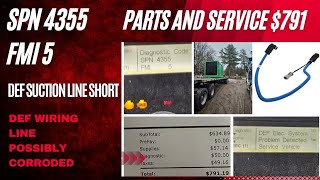 Freightliner Cascadia SPN 4355 FMI 5 DEF SUCTION LINE [upl. by Nyer]