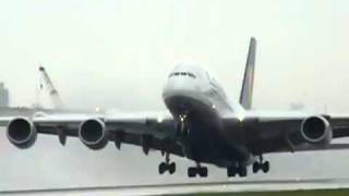 Airbus A380 Extreme takeoff GREAT ENGINE SOUND VERY LATE [upl. by Ninerb]