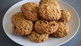 Cookies à lavoine et raisins secs كوكيز بالشوفان و الزبيب [upl. by Kartis]