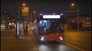 Lithuania Vilnius bus 10 night ride from Žalgirio st to Vinco Kudirkos aikštė [upl. by Tenner292]