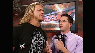 Edge Returns To RAW amp Talks About His New Book quotAdam Copeland On Edgequot  Nov 01 2004 [upl. by Tdnaltroc]