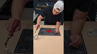 Making a leather wallet leatheraccessories handcraft madeinusa leathergoods [upl. by Teerprah]