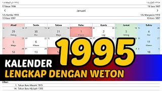 KALENDER 1995 LENGKAP DENGAN WETON [upl. by Nalak]