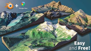 How to Create 3D Terrain with Google Maps and Blender [upl. by Ahtnamas]