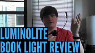 LuminoLite Rechargeable Book Light Review  4 LED Reading Light [upl. by Aynatahs]