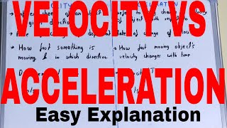 Velocity vs AccelerationDifference between velocity and accelerationVelocity and acceleration [upl. by Eseeryt]