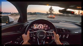 800HP Twin Turbo Audi R8 POV Drive [upl. by Oivatco]