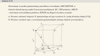 Zadanie optymalizacyjne  poziom rozszerzony  graniastosłup [upl. by Freeborn]