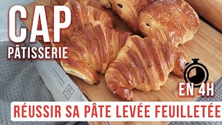 CAP pâtissier La pâte levée feuilletée Recette des croissants et pains au chocolat en 4h [upl. by Gonagle720]