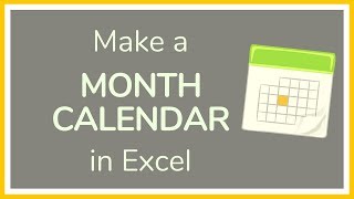 How to Create a Month Calendar in Excel  Tutorial 📆 [upl. by Ohara]