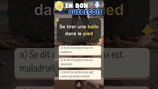 Quiz  Se tirer une balle dans le pied proverbes québec citation quiz quebecois saviezvous [upl. by Anez]