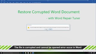 Restore Corrupted Word Document with Word Repair Tuner [upl. by Chris]