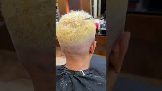 Fade and blonde haircut for men haircut hairstyle hair newcut barbershop dubai dubaifashion [upl. by Atnas]