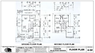 SHEET A02  GROUND FLOOR PLAN amp SECOND FLOOR PLAN [upl. by Bourke219]