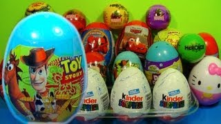 TOY story1 of 20 Kinder Surprise and Surprise eggs SpongeBob Cars Hello Kitty TOY Story [upl. by Elgar618]