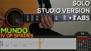 IV of Spades  Mundo SOLO Studio Version Guitar Tutorial with TABS on SCREEN [upl. by Acila]