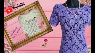 ⭐⭐⭐⭐⭐tutorial blusa olanes a crochet parte 1 crocheteando con la comadre [upl. by Namsu727]