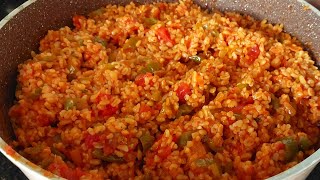 PİLAV ENFES  Salçalı Domatesli Sebzeli Bulgur Pilavı Tarifi  Salçalı Bulgur Pilavı Nasıl Yapılır [upl. by Haidabej]