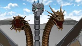 Mechagodzilla vs Mecha King Ghidorah Save The Future Act 1  MMD Animation [upl. by Thill972]