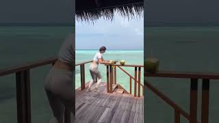 Medhufushi Island Resort 😍 ⛵VC 2troubletravelers maldives maldivesbeach tranding music song [upl. by Suiradel]