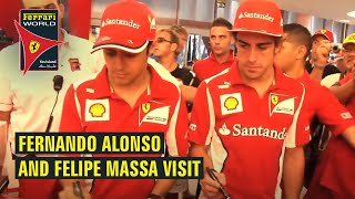 Fernando Alonso and Felipe Massa I Ferrari World Yas Island Abu Dhabi [upl. by Odranoel816]