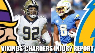 Final VikingsChargers Injury Report Davenport  Ekeler Kendricks All OUT [upl. by Punak214]