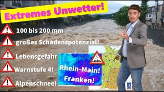 Die Lage verschärft sich Amtliche DWD Vorwarnungen Unwetter durch Starkregen bis 150 Liter [upl. by Lexa959]