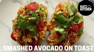 CHEESY Smashed Avocado On Toast With Spicy Scrambled Eggs [upl. by Ynetsed]