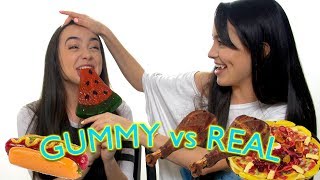 Gummy Food vs Real Food Challenge  Merrell Twins [upl. by Brotherson923]