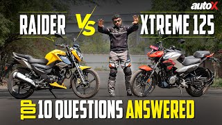 Hero Xtreme 125R vs TVS Raider 125 Detailed Comparison 2024  Top 10 User Questions Answered  autoX [upl. by Flavia]