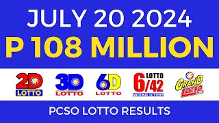 Lotto Result Today 9pm July 20 2024  PCSO Complete [upl. by Aymer]