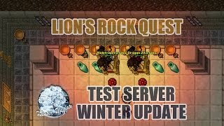 Lions Rock Quest Noble Lion Mount  Test Server Winter Update 2014  Tibia [upl. by Adnuhs]