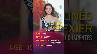 Qui est Lounès Texier Miss PoitouCharentes 2023 [upl. by Ariat278]