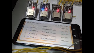 Duino coin by esp32 4 unit 120KHS [upl. by Mascia167]