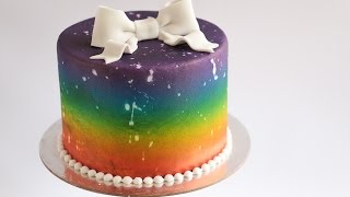 Distressed Airbrushed Rainbow Cake Rosies Dessert Spot [upl. by Nosredna]