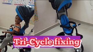 Kids Tricycle fitting  Little Olive Tricycle assembling  Very easy step by step  Info Vlog [upl. by Ettelliw]