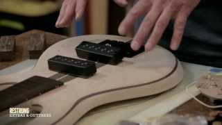 How to Build a Bass Guitar  Step 12  Pickups Bridge and Tuners [upl. by Shepperd]