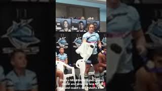 Sharks NRLNicho Hynes gives medal and jersey to late NRL star and coachs son shorts nrl [upl. by Eselrahc645]