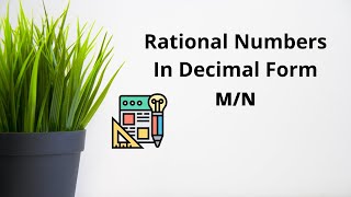 Rational Numbers In Decimal Form  Hindi  English [upl. by Hakym]